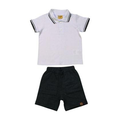 Conjunto Masculino Polo e Bermuda Moletinho 24255 - Rollu