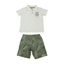 Conjunto Masculino Polo e Bermuda Moletinho Estampada 13129 - Ding Dang