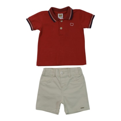 Conjunto Masculino Polo e Bermuda Sarja 22600079 - Aconchego do Bebê