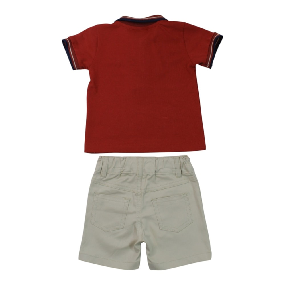 Conjunto Masculino Polo e Bermuda Sarja 22600079 - Aconchego do Bebê