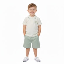Conjunto Masculino Polo e Bermuda Sarja com Aplique 27285 - Brandili