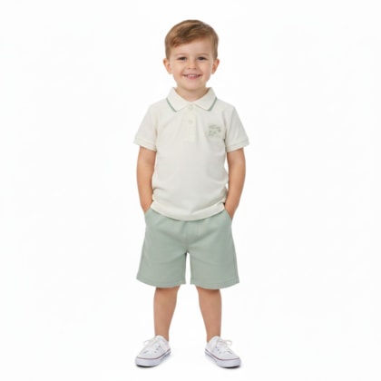 Conjunto Masculino Polo e Bermuda Sarja com Aplique 27285 - Brandili
