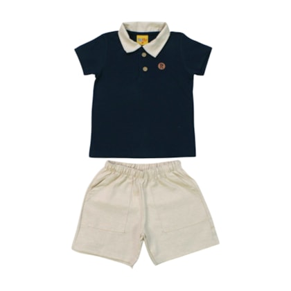 Conjunto Masculino Polo e Bermuda Tecido 24256 - Rollu