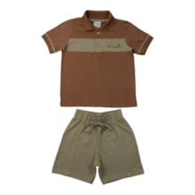 Conjunto Masculino Polo Estampa Believe e Bermuda Moletino 29046 - Angerô