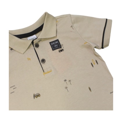 Conjunto Masculino Polo Estampa Coqueiros e Bermuda Sarja 19132 - Boca Grande