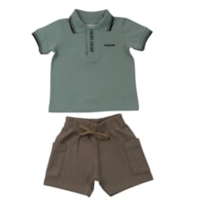 Conjunto Masculino Polo Estampa Fun e Bermuda Moletinho 29047 - Angerô