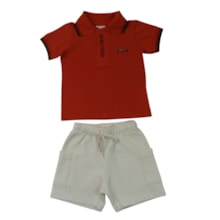 Conjunto Masculino Polo Estampa Fun e Bermuda Moletinho 29047 - Angerô