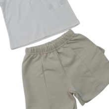 Conjunto Masculino Polo Estampa Girafa e Bermuda Moletinho 27227 - Rollu