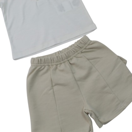 Conjunto Masculino Polo Estampa Girafa e Bermuda Moletinho 27227 - Rollu