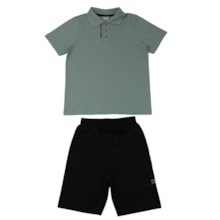 Conjunto Masculino Polo Estampa Horizon e Bermuda Moletinho 29076 - Angerô