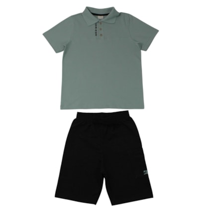 Conjunto Masculino Polo Estampa Horizon e Bermuda Moletinho 29076 - Angerô