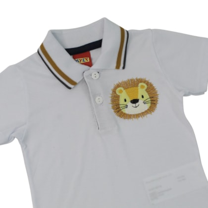 Conjunto Masculino Polo Estampa Leão e Bermuda Moletinho 1001877 - Kyly