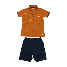 Conjunto Masculino Polo Estampada e Bermuda Sarja 26012 - Brandili 