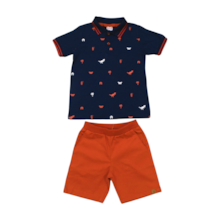 Conjunto Masculino Polo Estampada e Bermuda Sarja 26012 - Brandili 