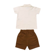 Conjunto Masculino Polo Estampada Jacaré e Bermuda Moletinho 11920 - Kaiani 