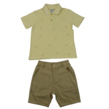 Conjunto Masculino Polo Estampada Raquete e Bermuda Moletinho 27544 - Brandili Mundi