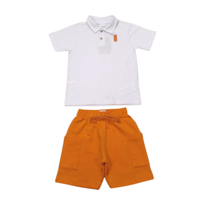 Conjunto Masculino Polo Listrada e Bermuda Moletinho 28667 - Angerô 