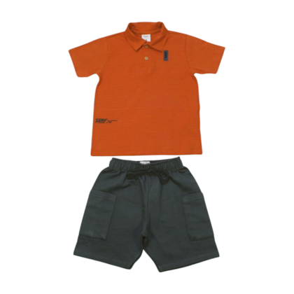 Conjunto Masculino Polo Listrada e Bermuda Moletinho 28667 - Angerô 