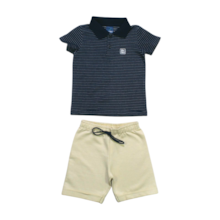 Conjunto Masculino Polo Listrada e Bermuda Moletinho 47031 - Rei Rex 