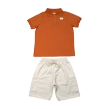 Conjunto Masculino Polo Mesclada e Bermuda Moletinho 28849 - Angerô  