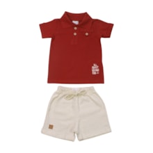 Conjunto Masculino Polo Piquet e Bermuda Flamê 28881 - Angerô 