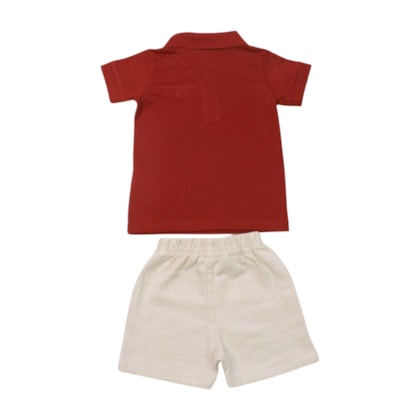 Conjunto Masculino Polo Piquet e Bermuda Flamê 28881 - Angerô 