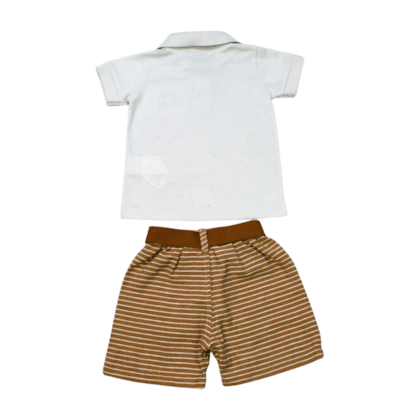 Conjunto Masculino Polo Piquet e Bermuda Tecido com Cinto 28813 - Angerô 