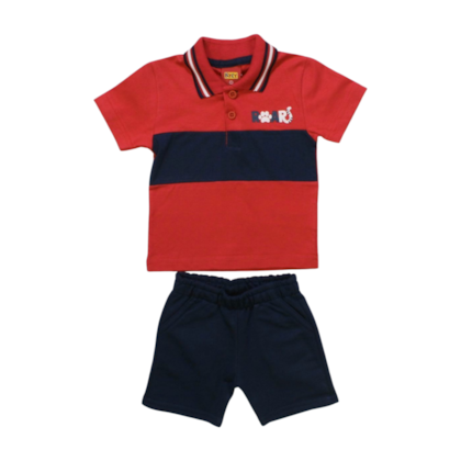 Conjunto Masculino Polo Roars e Bermuda Moletinho 1000371 - Kyly 