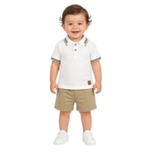 Conjunto Masculino Polo Trabalhada e Bermuda Moletinho A5080 - Alakazoo