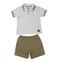 Conjunto Masculino Polo Trabalhada e Bermuda Moletinho A5080 - Alakazoo