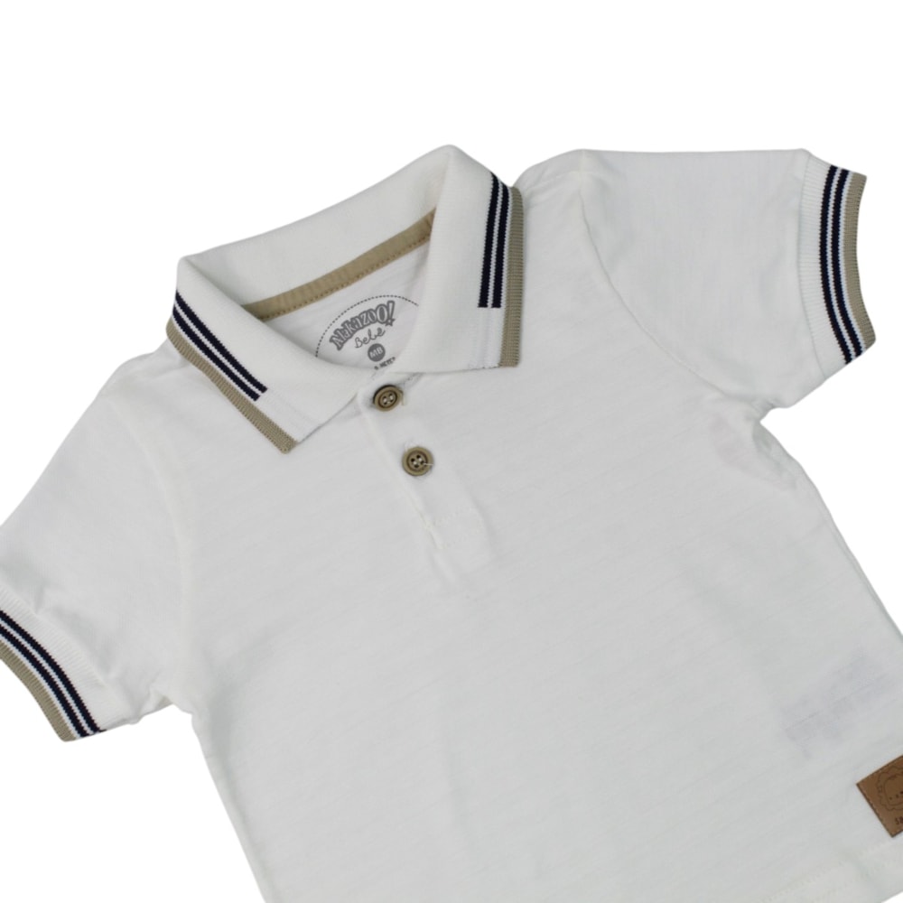 Conjunto Masculino Polo Trabalhada e Bermuda Moletinho A5080 - Alakazoo