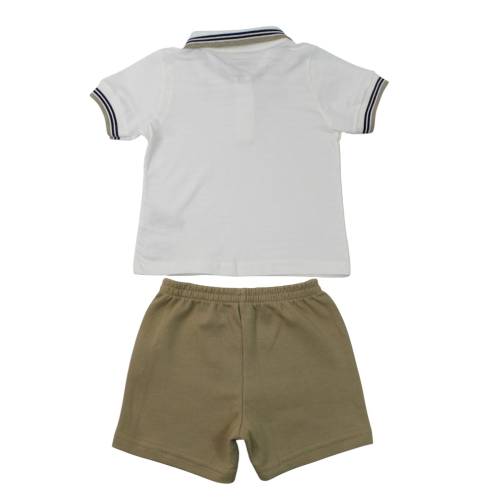 Conjunto Masculino Polo Trabalhada e Bermuda Moletinho A5080 - Alakazoo