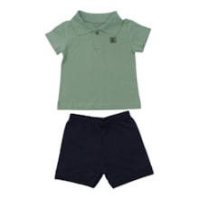 Conjunto Masculino Polo Trabalhada e Bermuda Sarjada 47103 - Rei Rex