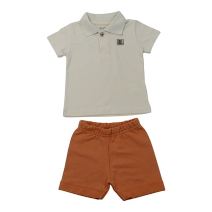 Conjunto Masculino Polo  Trabalhada e Bermuda Sarjada 47103 - Rei Rex