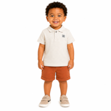 Conjunto Masculino Polo  Trabalhada e Bermuda Sarjada 47103 - Rei Rex