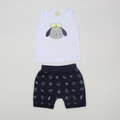 Conjunto Masculino Regata Captain e Bermuda Moletinho - 13240 - Hrradinhos