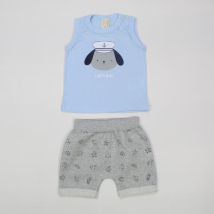 Conjunto Masculino Regata Captain e Bermuda Moletinho - 13240 - Hrradinhos