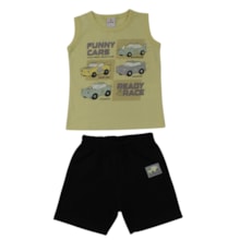Conjunto Masculino Regata Carros e Bermuda Moletinho  27472 - Brandili
