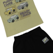 Conjunto Masculino Regata Carros e Bermuda Moletinho  27472 - Brandili