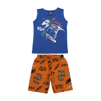 Conjunto Masculino Regata e Bermuda Moletinho Estampas Sortidas 9000905 - Pipa 