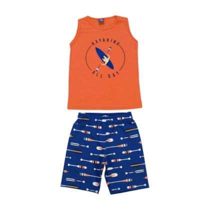 Conjunto Masculino Regata e Bermuda Moletinho Estampas Sortidas 9000910 - Pipa 