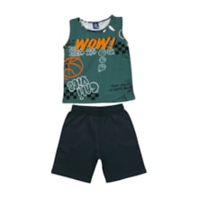 Conjunto Masculino Regata e Bermuda Moletinho Estampas Sortidas 9001595 - Pipa