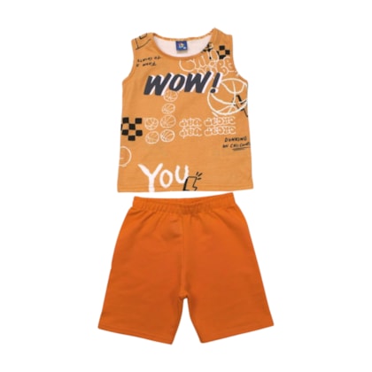 Conjunto Masculino Regata e Bermuda Moletinho Estampas Sortidas 9001595 - Pipa