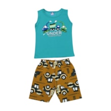 Conjunto Masculino Regata e Bermuda Moletinho Estampas Sortidas 9002549- Pipa