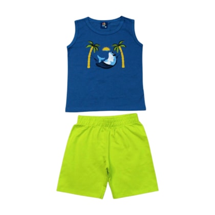 Conjunto Masculino Regata e Bermuda Moletinho Sortido 9001735 - Pipa