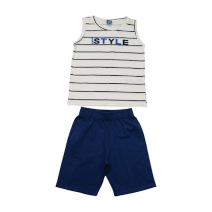 Conjunto Masculino Regata e Bermuda Moletinho Sortido 9001743 - Pipa