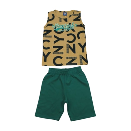 Conjunto Masculino Regata e Bermuda Moletinho Sortido 9001840 - Pipa