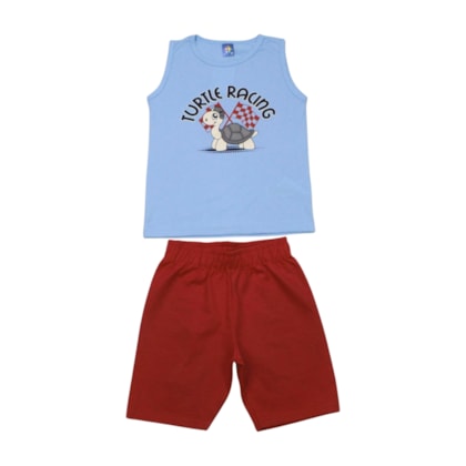 Conjunto Masculino Regata e Bermuda Moletinho Sortido 9001858 - Pipa