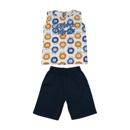 Conjunto Masculino Regata e Bermuda Moletinho Sortido 9002471 - Pipa