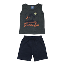 Conjunto Masculino Regata e Bermuda Moletinho Sortido 9002912 - Pipa
